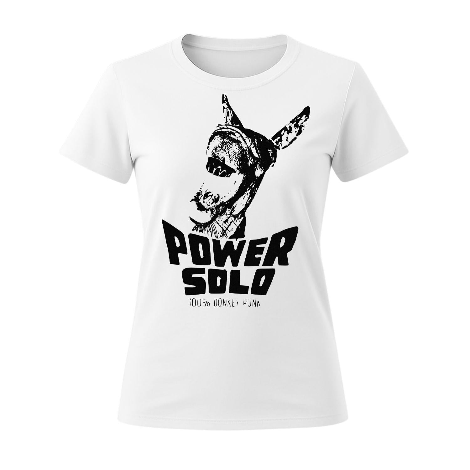 powersolo white t-shirt donkey women fit