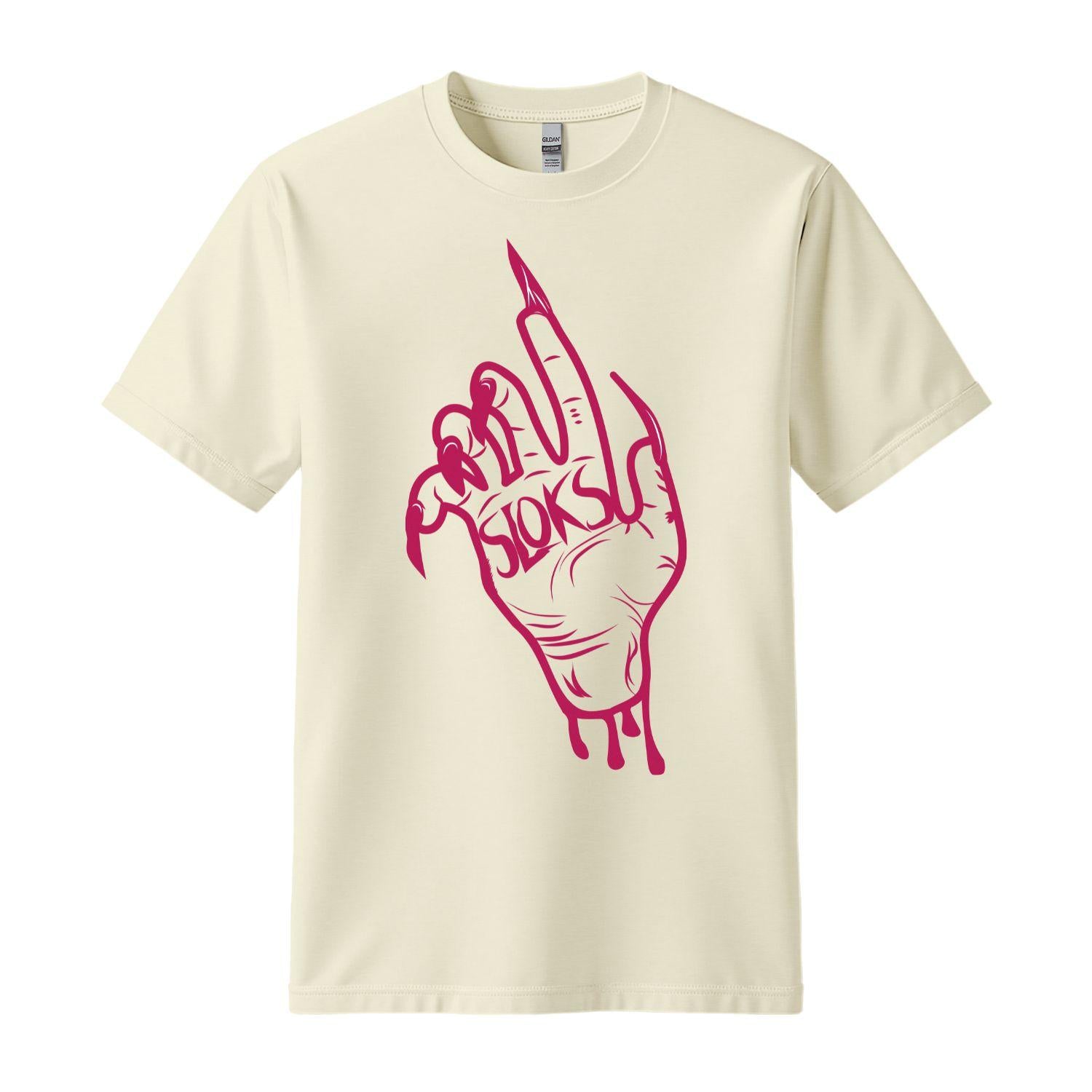 sloks t-shirt beige devils hand