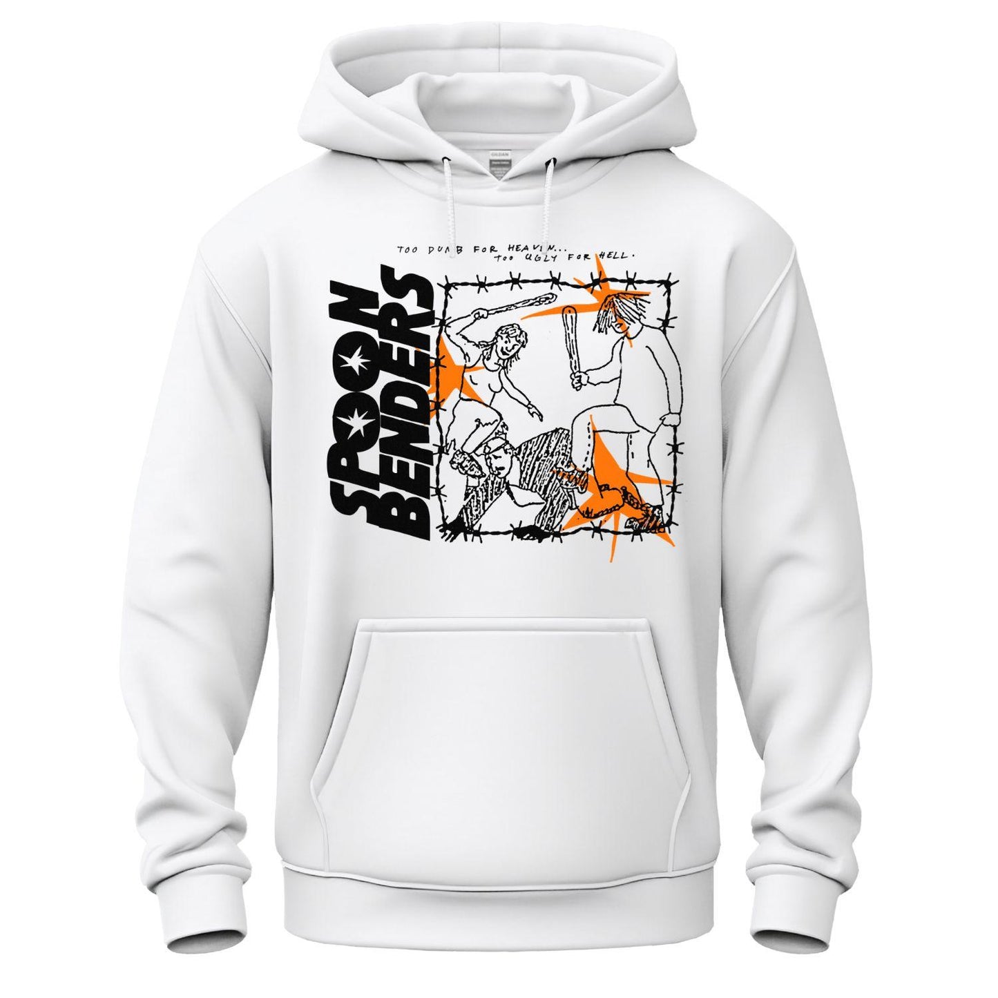 spoon benders white hoodie