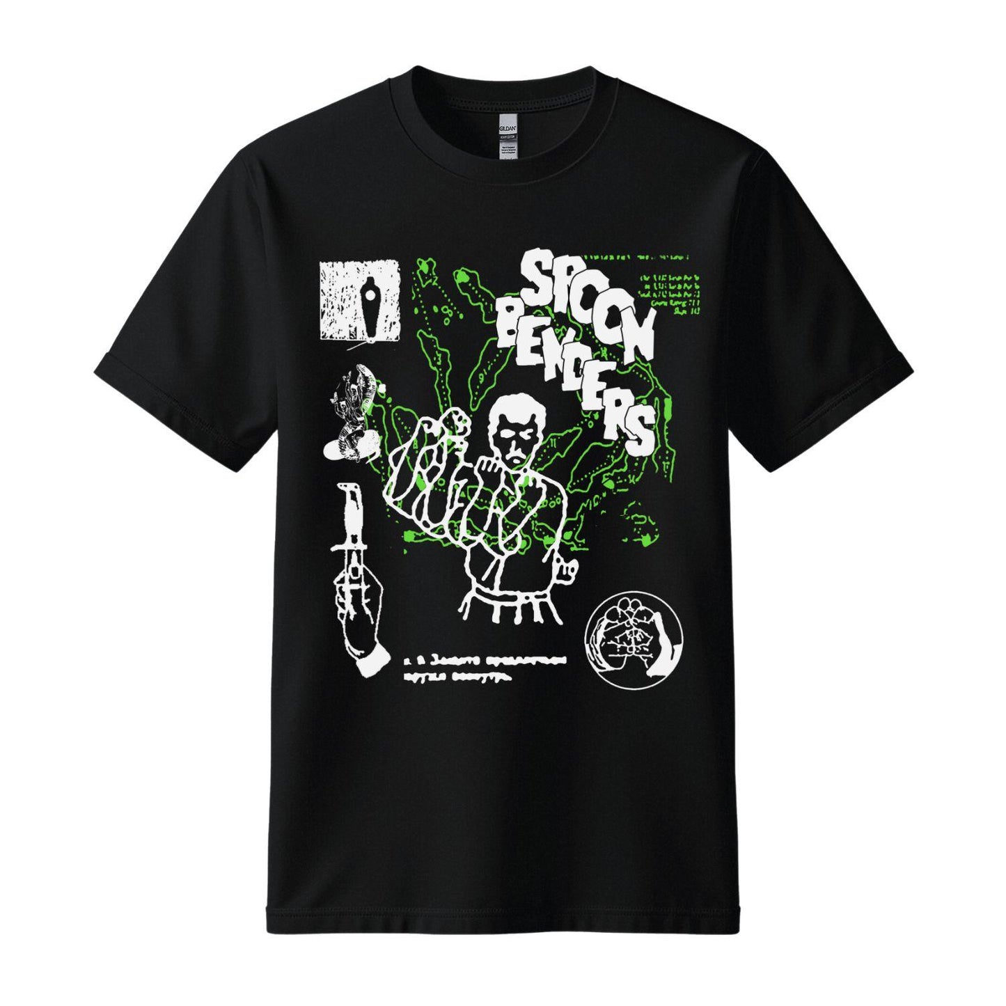 spoon benders black t-shirt