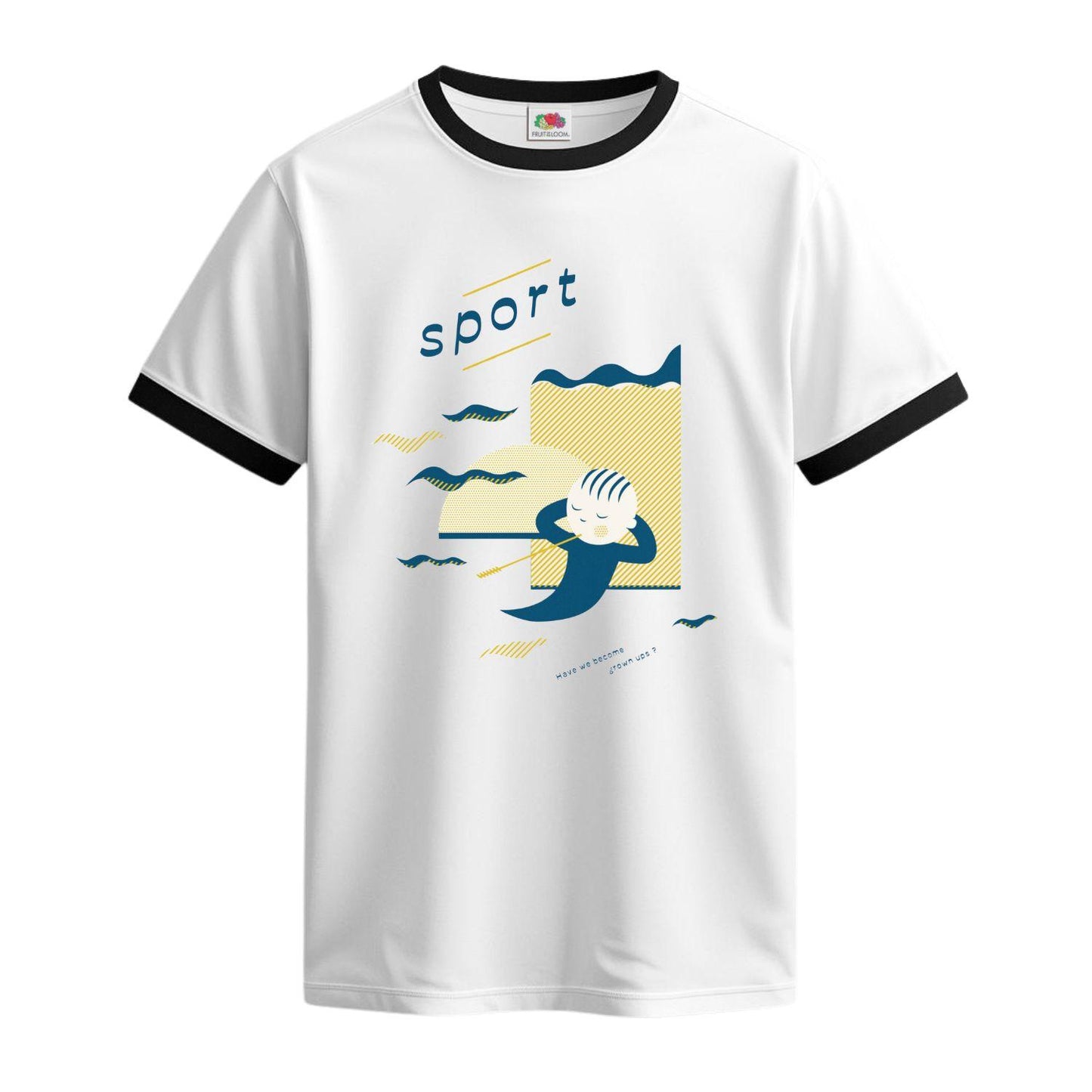 sport ringer t-shirt white grownups