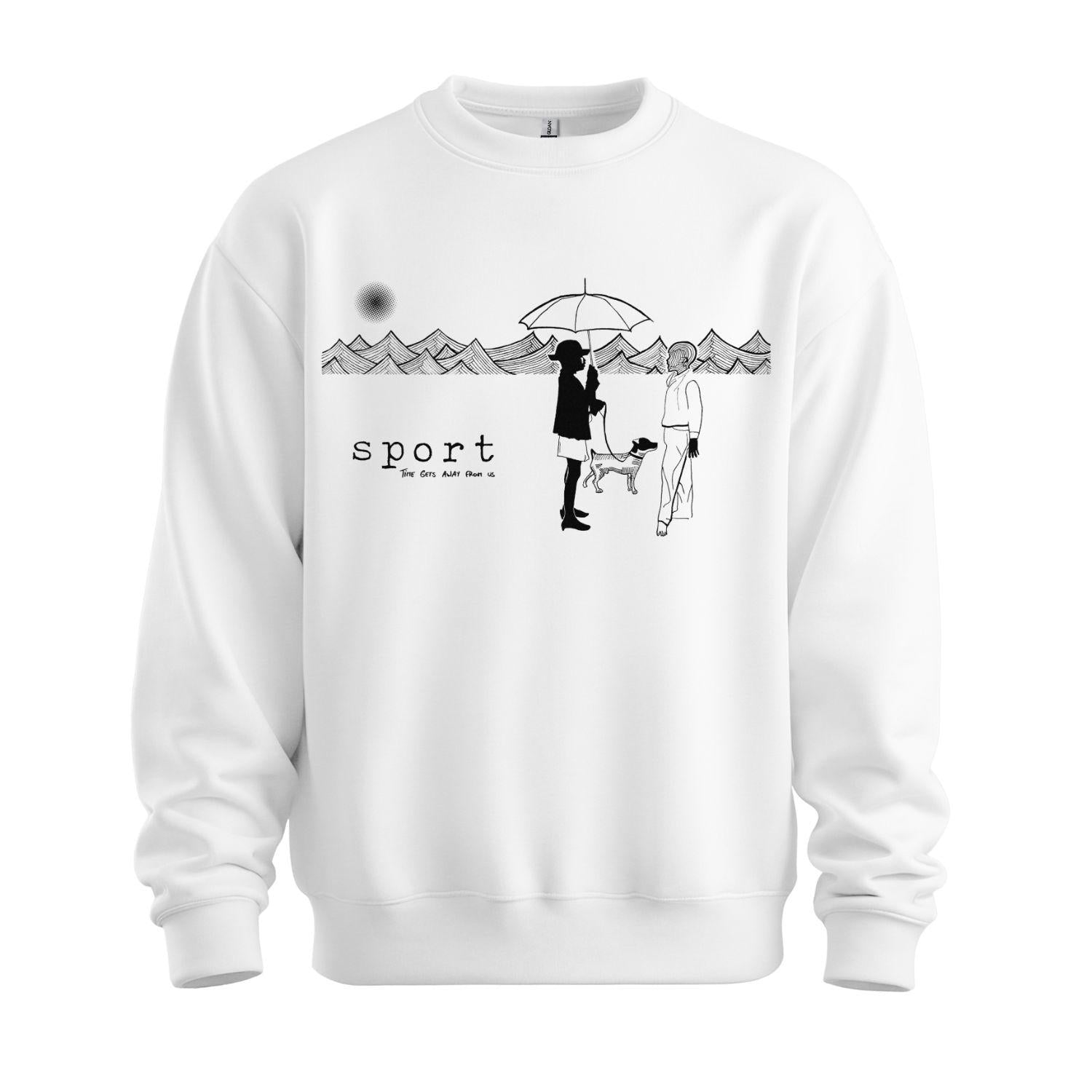 sport white sweatshirt duel 