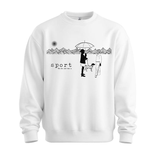 sport white sweatshirt duel 