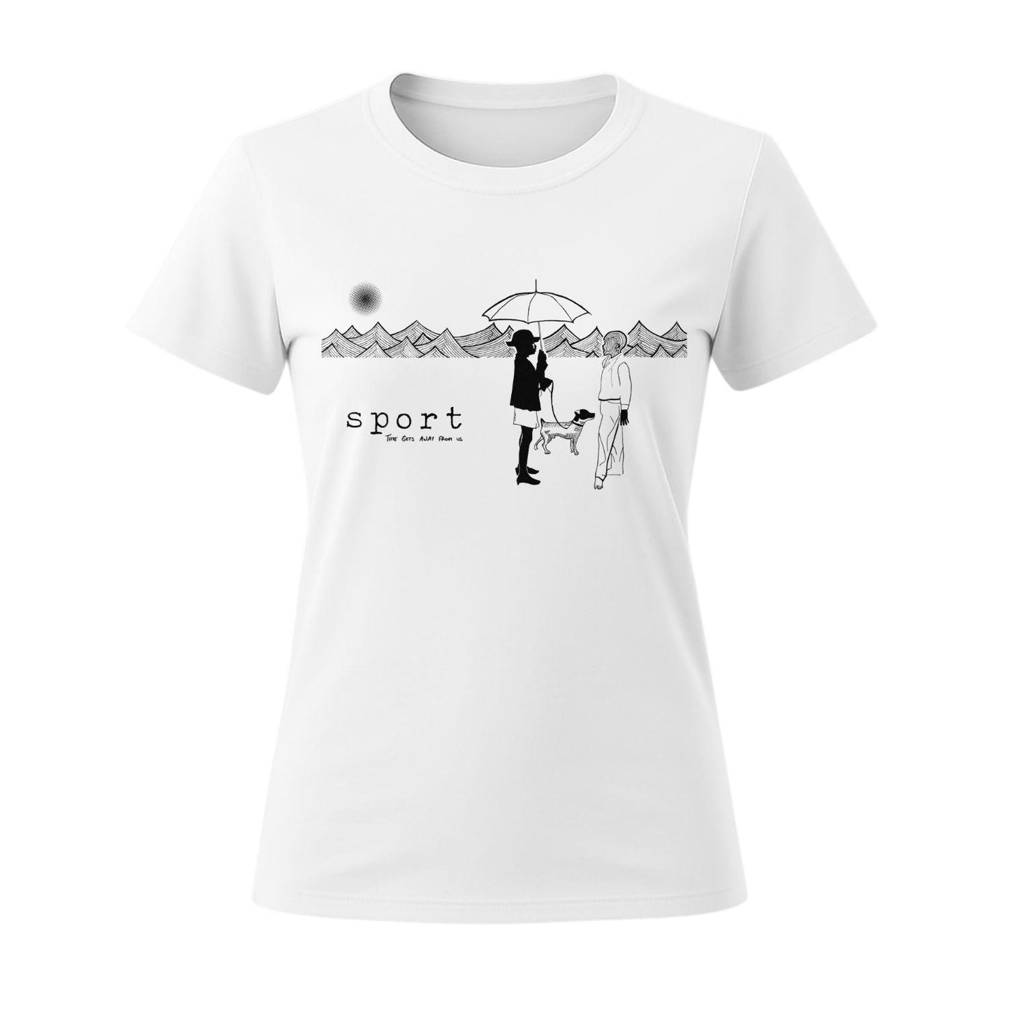 sport women t-shirt duel white