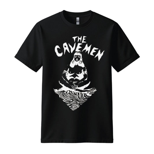 the cavemen black t-shirt buddha