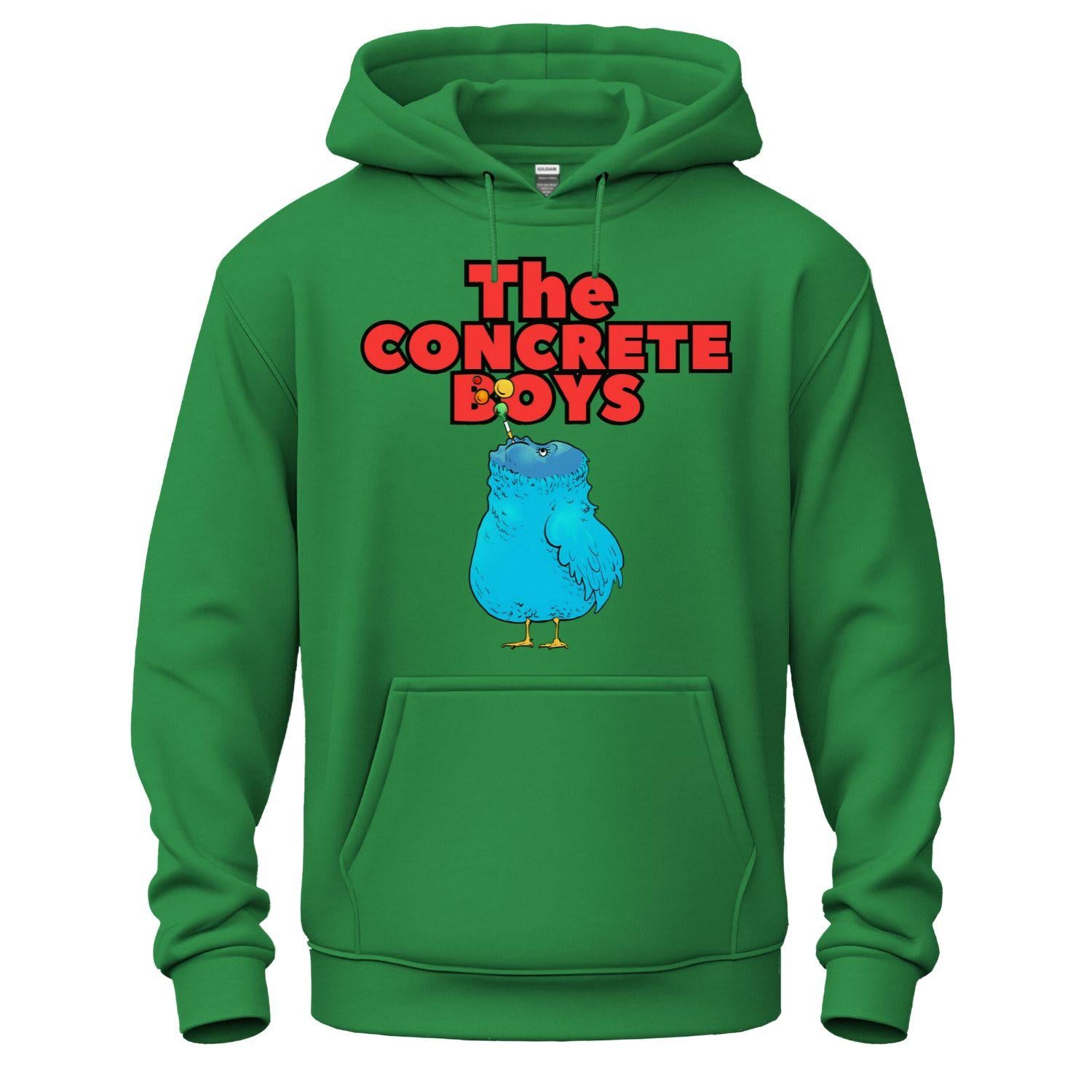 the concrete boys hoodie blue bird green
