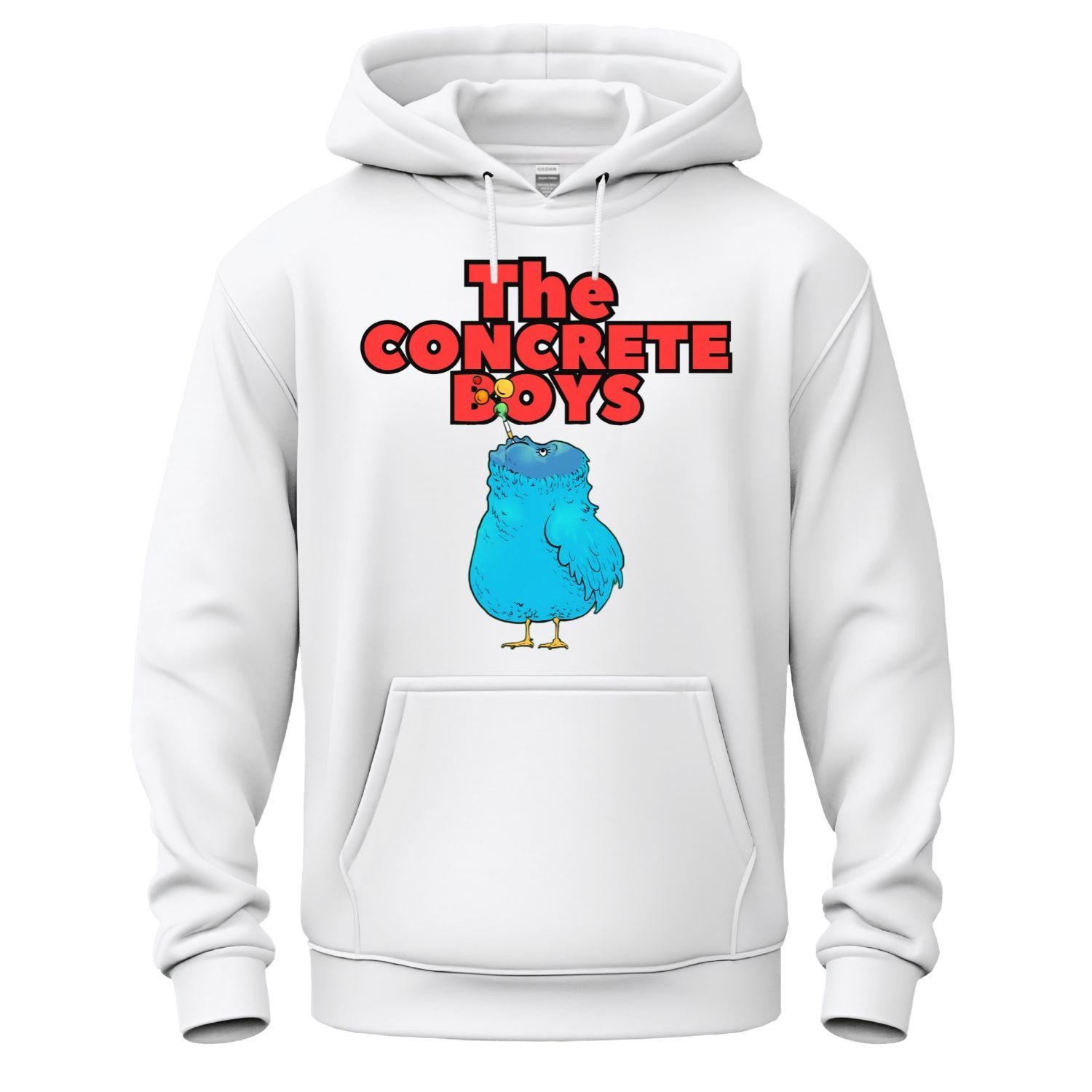 the concrete boys hoodie blue bird white
