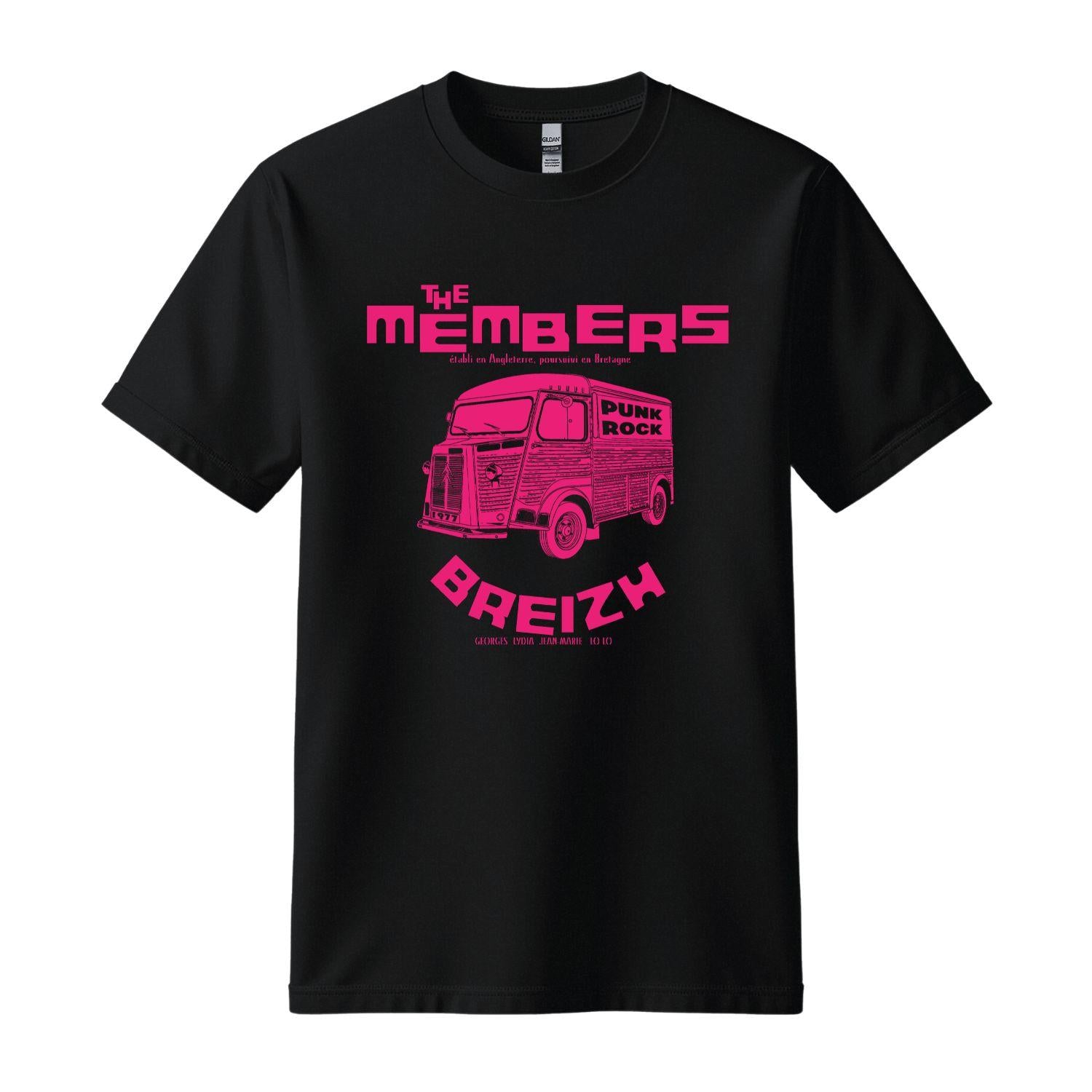 The Members punk rock breizh black and pink t-shirt