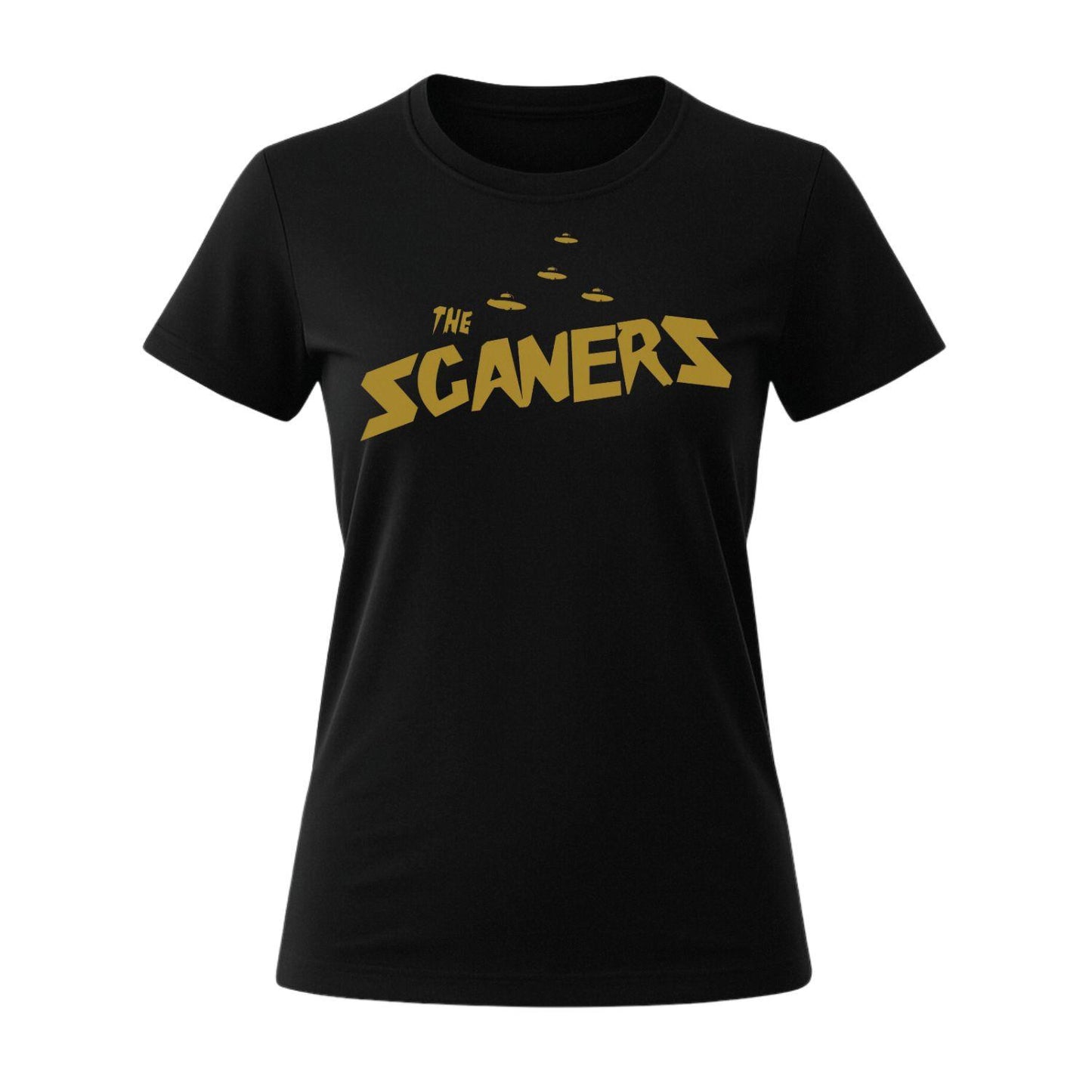 the scaners women t-shirt ufo black gold