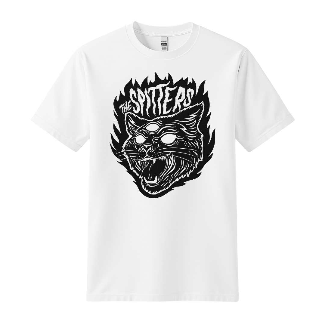 the spitters cat white t-shirt