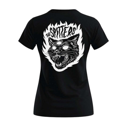 the spitters cat women t-shirt front back