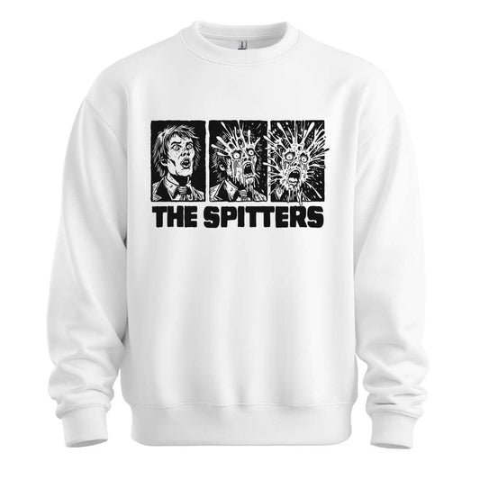 the spitters heads white sweatshirt