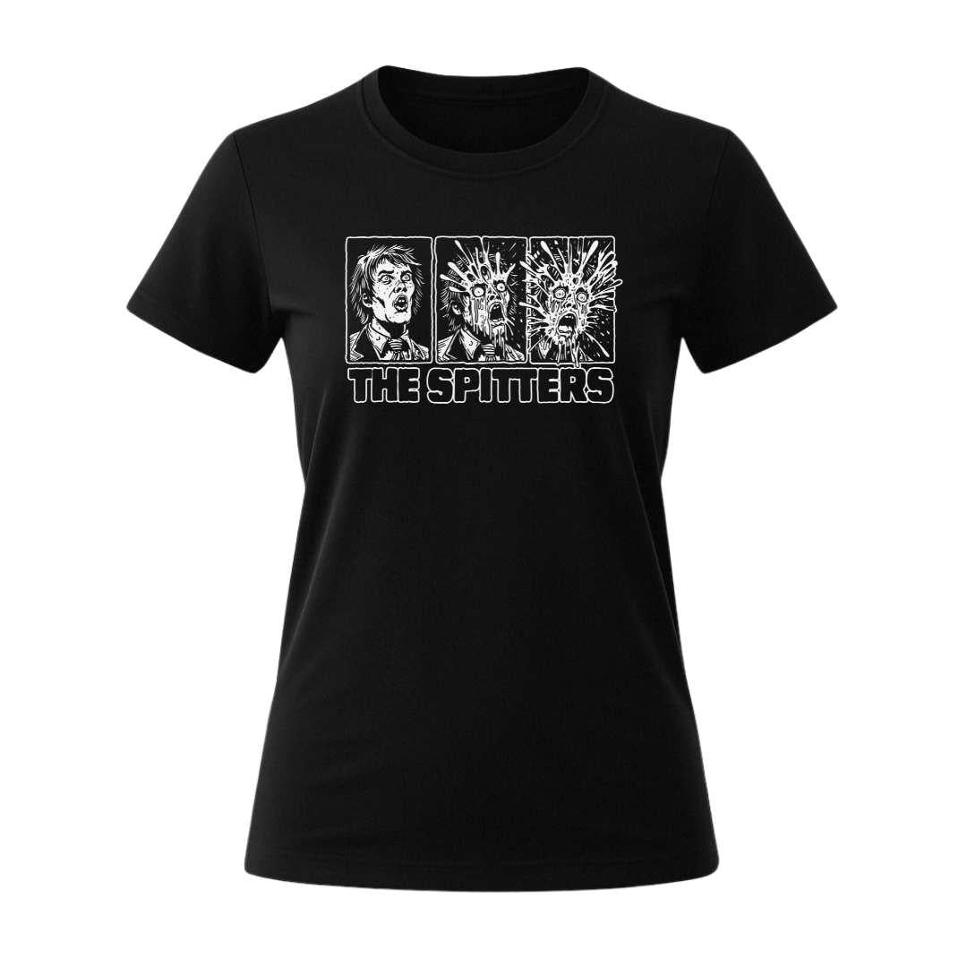 the spitters heads women black t-shirt