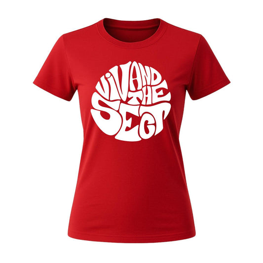 viv and the sect women's red t-shirt